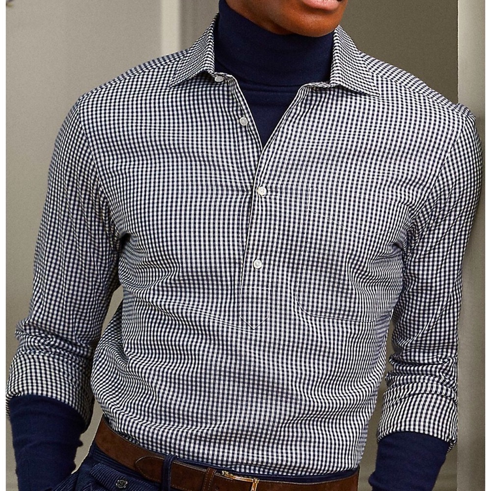RL Purple Label Checked Pop-over Shirt